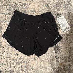 Lululemon black logo embossed shorts